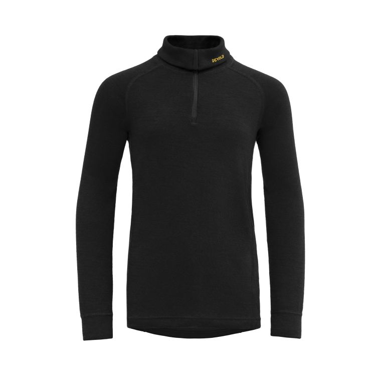 Devold duo active merino zip neck jr, black